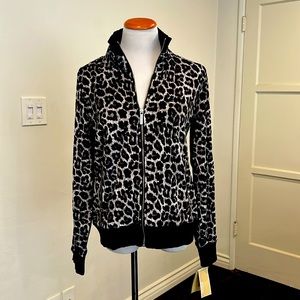 Michael Kors Animal Print Zipped Jacket Size L NWT